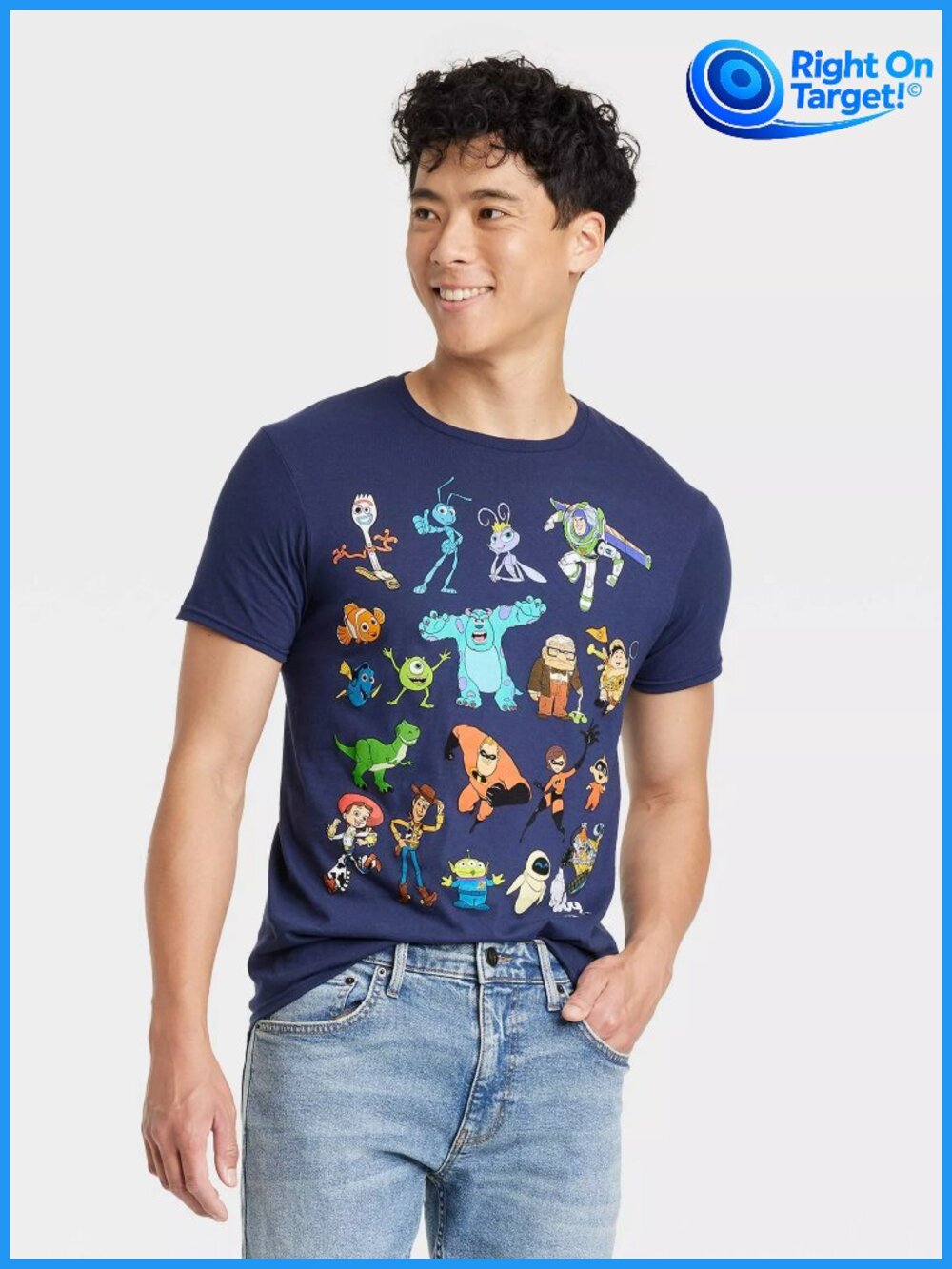 Medium - Mens Disney Pixar Short Sleeve Graphic T-Shirt - Navy